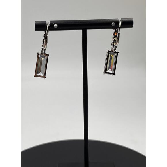 Lisa Freede x Diamonique Multi colored Rhinestone Dangle Earrings NWOT - Picture 4 of 9